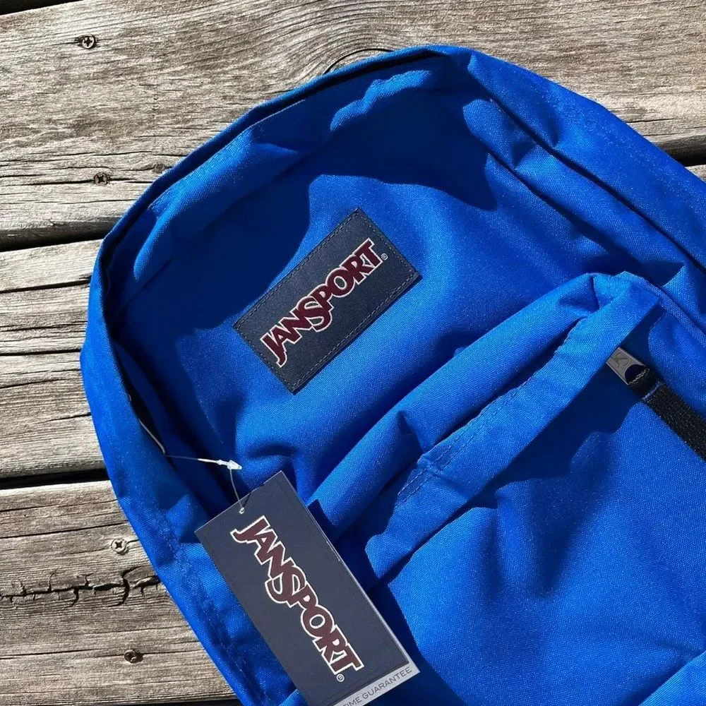 Deadstock Y2K Vintage Jansport Superbreak Canvas Backpack - Blue / Black